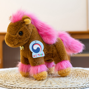 新品高端铃铛马公仔摆件马年吉祥物毛绒生肖小马女孩玩偶公司礼品