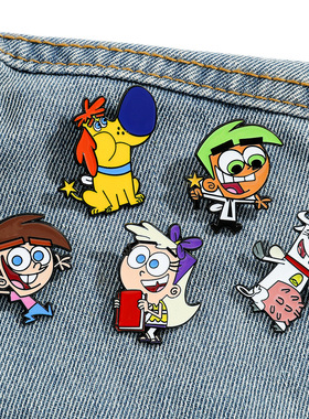 欧美卡通 The Fairly Oddparents 反斗家族合金胸针人物金属徽章