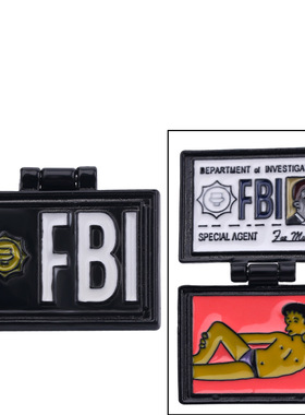 FBI证可翻盖胸针喜剧人物Milhouse别针辛普森个性徽章背包包配饰