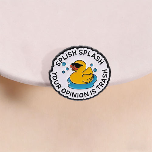 拽酷墨镜小黄鸭英文胸针 Splish Splash 搞怪怼人衣服书包装饰