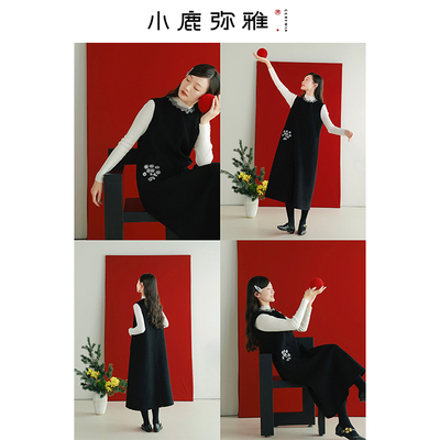 新中式小A字连衣裙刺绣