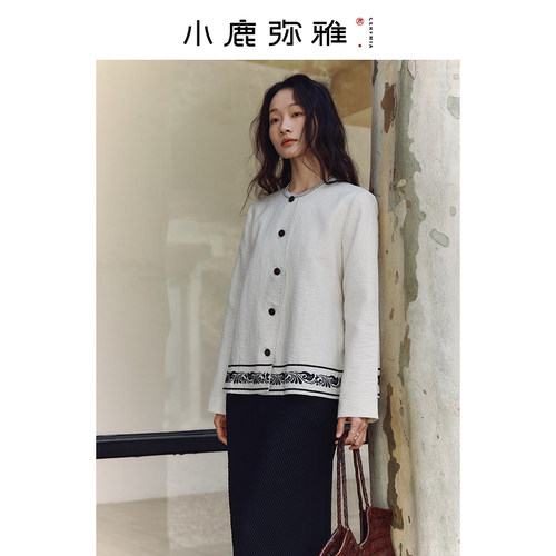 小鹿弥雅新中式刺绣短外套春秋