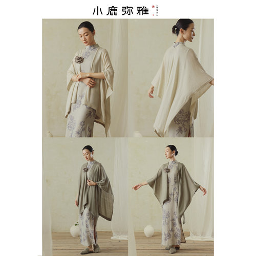 小鹿弥雅《扶风》系列新中式气质百搭挡风羊毛披肩春秋