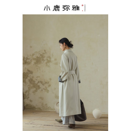 新中式国风气质文艺系带长款风衣