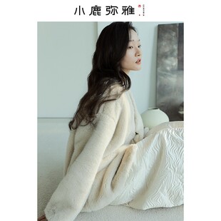 环保皮草两穿外套秋冬 新中式 小鹿弥雅宛如抱小猫咪手感 冬安