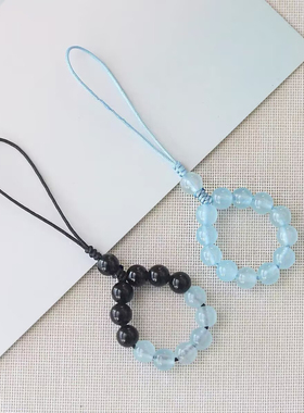 乌金黑曜石喜补水海蓝宝男女指环