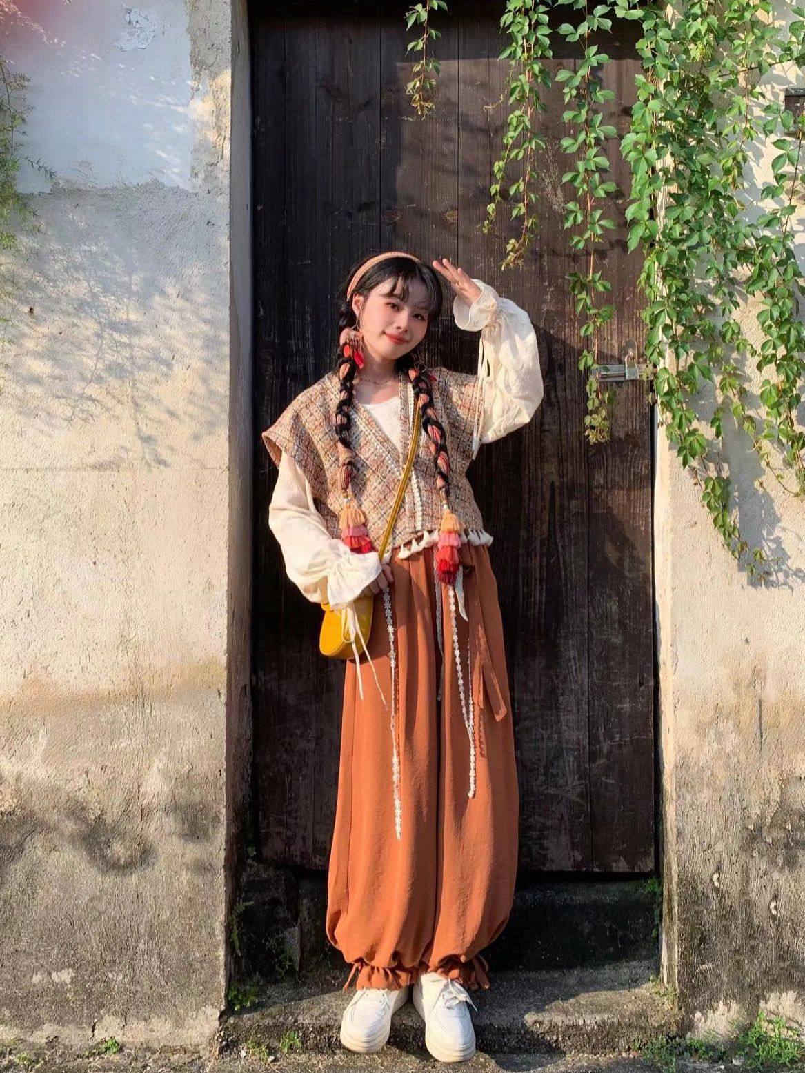 送运费险~秋季又a又飒马甲套装裤