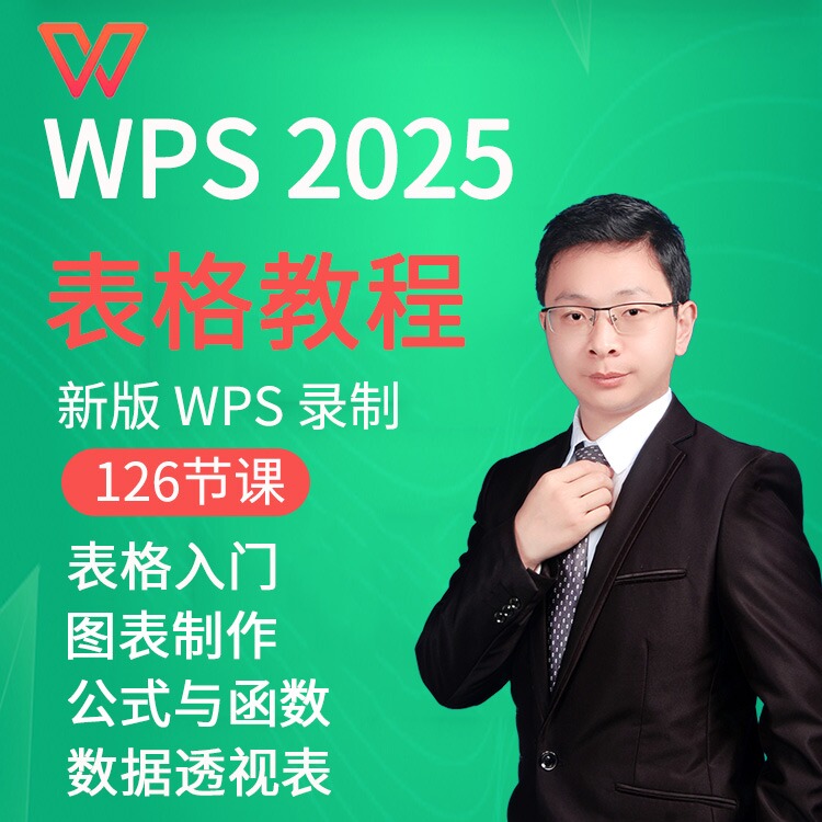 WPS2025表格视频教程基础图表公式与函数数据透视表全套视频教学
