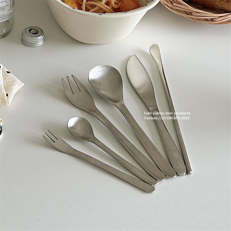 简约304不锈钢拉丝哑光勺叉