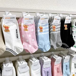 韩国女袜东大门kikiyasocks夏天薄款浅口蝴蝶结小熊波点短袜新款