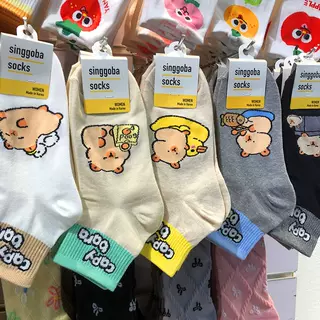 韩国进口东大门女袜singgoba螺纹束腰卡皮巴拉卡通袜运动短袜,女士内衣/男士内衣/家居服,短袜,淘宝优惠券,粉丝福利购,淘宝优惠卷