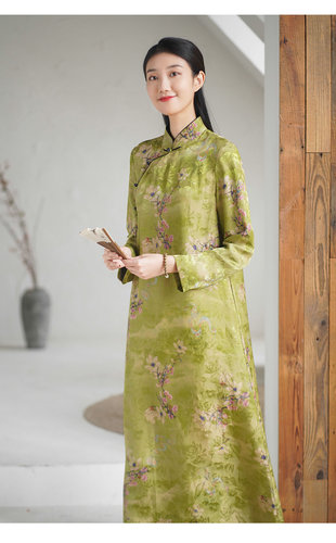 香云纱复古旗袍连衣裙立体裁剪切割牛皮纸1:1服装图样来料加工119