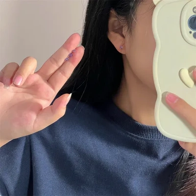 百搭睡觉耳钉养耳洞简约套装免三角耳针耳饰女彩色树脂方形摘几何