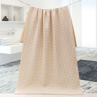 大浴巾擦澡巾格子纯棉裹巾柔软成人全棉吸水纱布浴巾毛巾