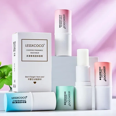 香氛膏白桃淡香马卡龙奶霜持久LESSXCOCO便携固体香膏