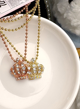 韩国进口女童皇冠合金锁骨链