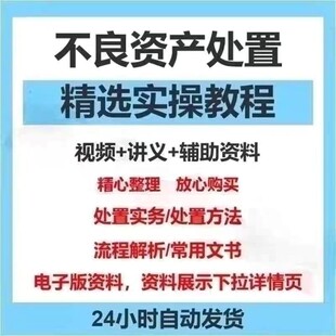 不良资产处置实操实务视频教程教学尽职调查流程解析课程资料