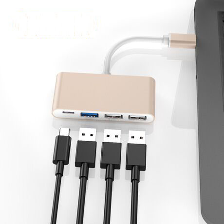 USB C多功能TypecOTG 四合一平板电脑usb分线器otg转接头充电功能