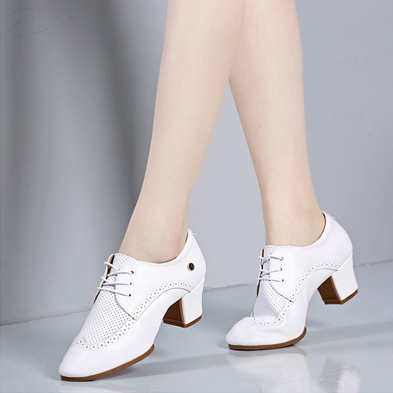 真皮软底拉丁舞鞋女成人舞蹈鞋教师鞋国标交谊摩登舞水兵恰恰舞鞋