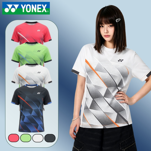 YONEX/尤尼克斯羽毛球服波点渐变短袖速干透气圆领运动上衣-3471
