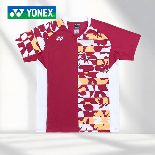 YONEX/尤尼克斯羽毛球服拼接色块大赛服运动速干透气T恤-10504EX