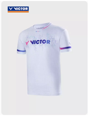 victor胜利羽毛球服2024新款威克多针织舒适透气运动短袖T-40037