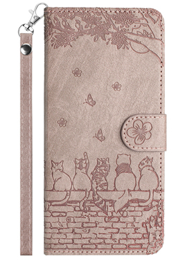 围墙猫适用GalaxyA55/A35/A15/A73 5G三星A13/A23/A33/A53翻盖手机壳A12/A22/A32/A42/A52电话套A14/A54/A24