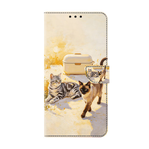 两只猫咪适用GalaxyS26ultra/S25FE手机壳翻盖三星S24/S23u/S22plus/S21+/S20FE皮套S25edge防摔插卡保护帆盖
