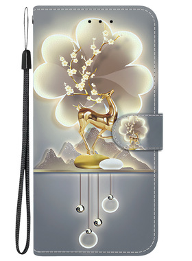 梅花鹿iPhone17pro/air/15promax/14plus/13/11苹果16e翻盖手机壳xr/xsmax保护皮套12mini防摔掀盖反盖78