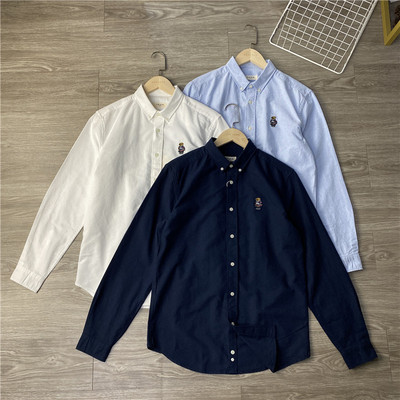 万针级小熊刺绣免熨潮长袖衬衫