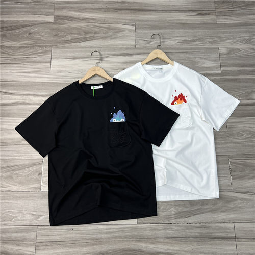 潮牌设计师款！重磅长绒棉 精工刺绣情侣款宽松休闲短袖T恤半袖衫