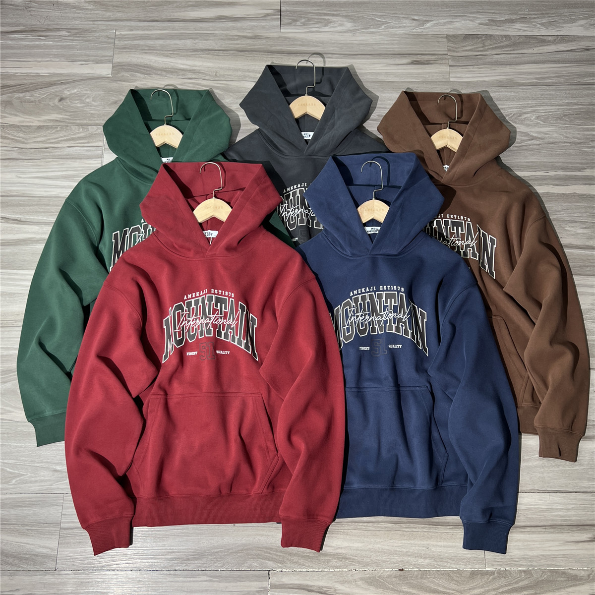 美式复古重工水洗宽松套头卫衣潮