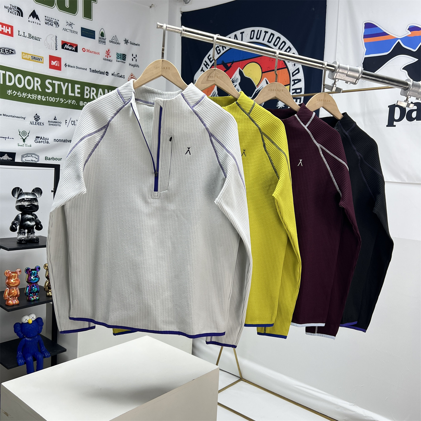 户外山系机能风 云感轻柔四面弹华夫格男女半拉链宽松长袖速干T恤,户外/登山/野营/旅行用品,速干T恤,淘宝优惠券,粉丝福利购,淘宝优惠卷