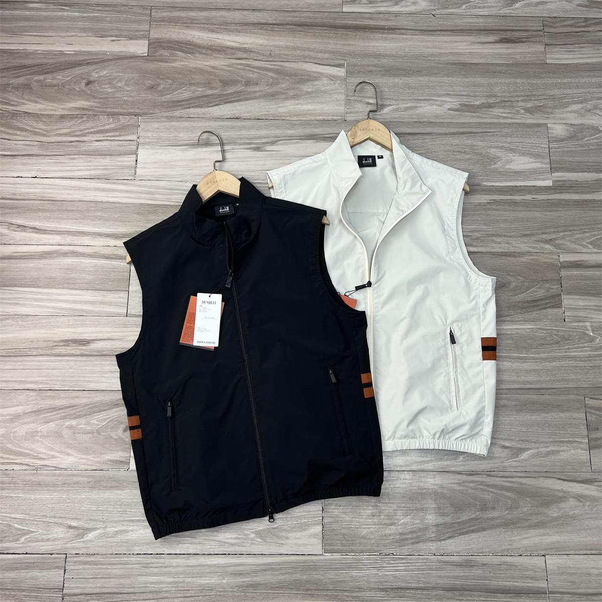 高端双拉链立领马甲无袖背心