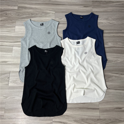 舒适透气华夫格运动休闲纯色背心