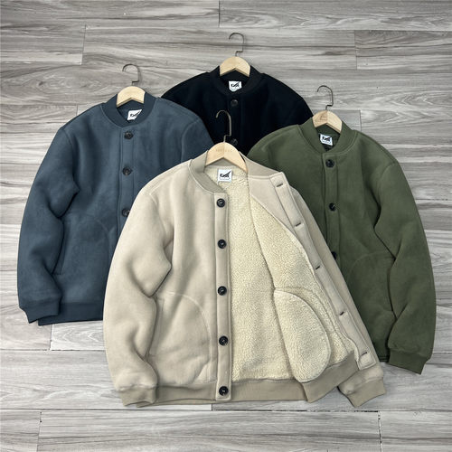 加绒加厚防风保暖羊羔绒夹克外套