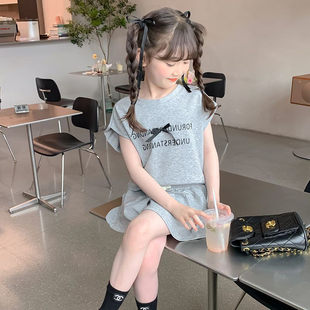 女童休闲运动服套装夏季韩版洋气中大童小女孩时髦炸街短裤两件套