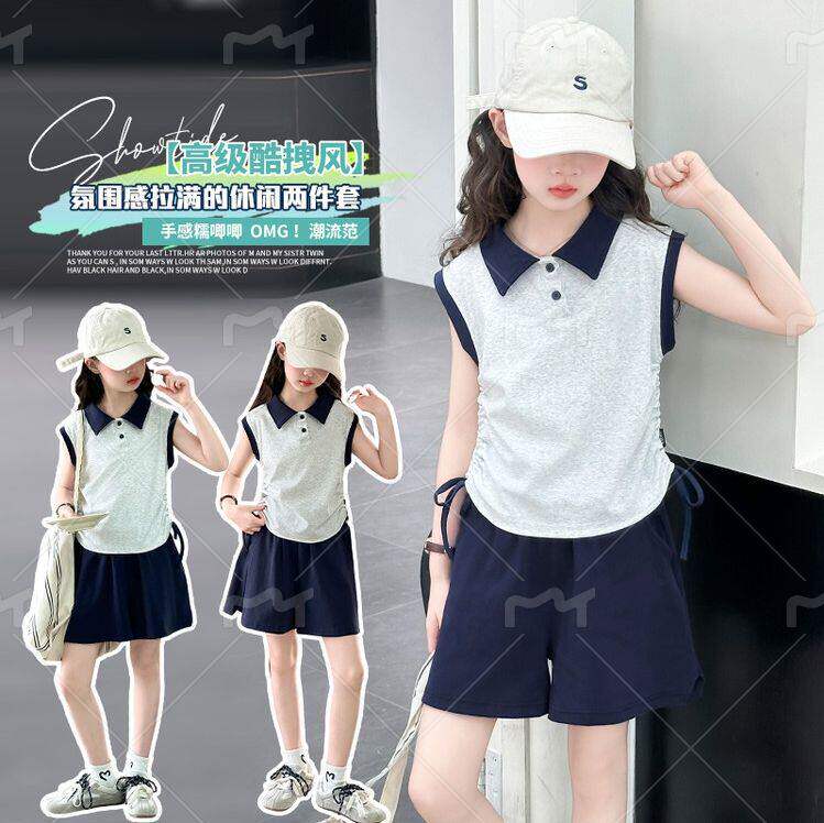 女童夏季POLO衫短裤两件套