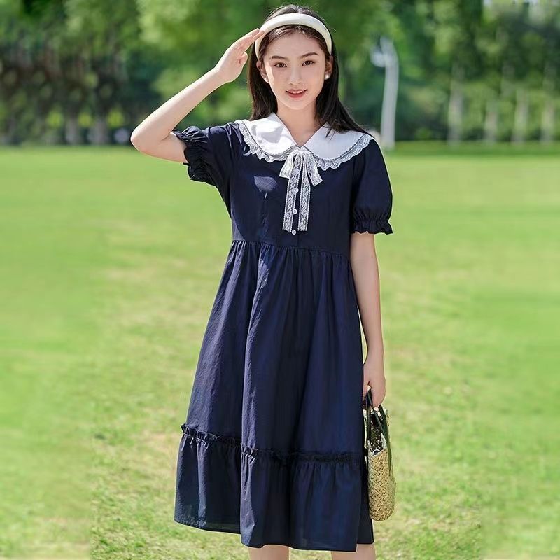 女大童夏季薄款学院风连衣裙