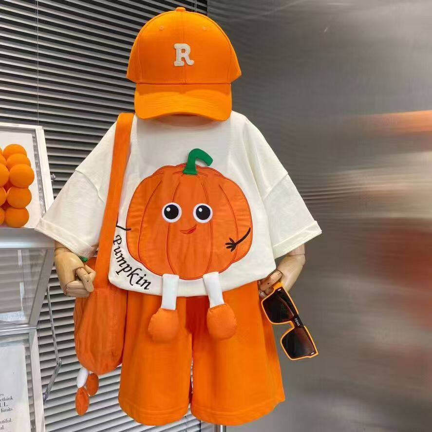 夏季韩版卡通童短袖短裤两件套