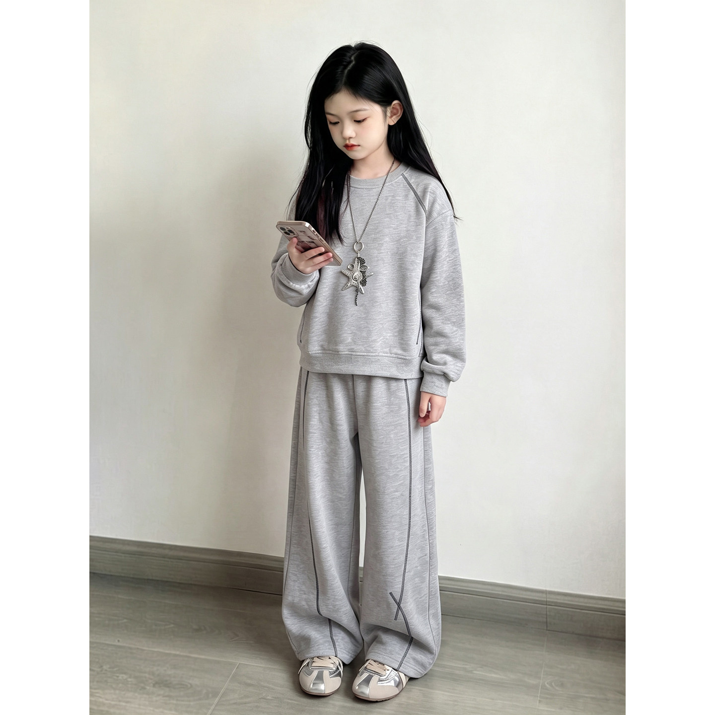 女大童秋季运动卫衣裤套装