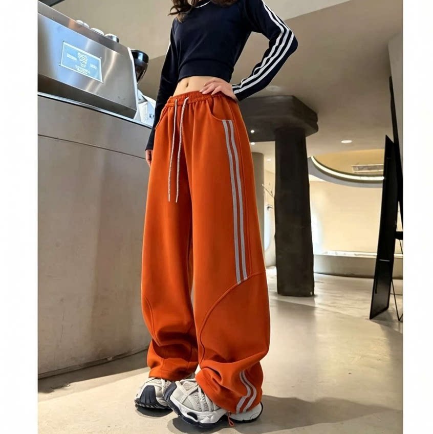 侧边条纹运动裤女2026新款图片