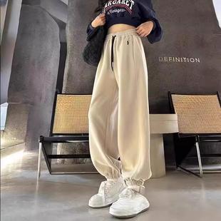 美式减龄卫裤女2026春季新款小个子直筒显瘦束脚休闲哈伦运动裤潮