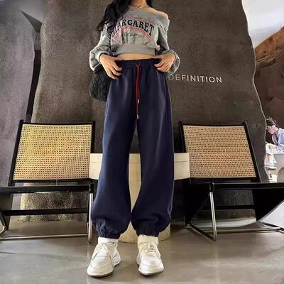 美式运动裤女2026春季新款高腰宽松休闲灯笼裤百搭显瘦束脚卫裤子