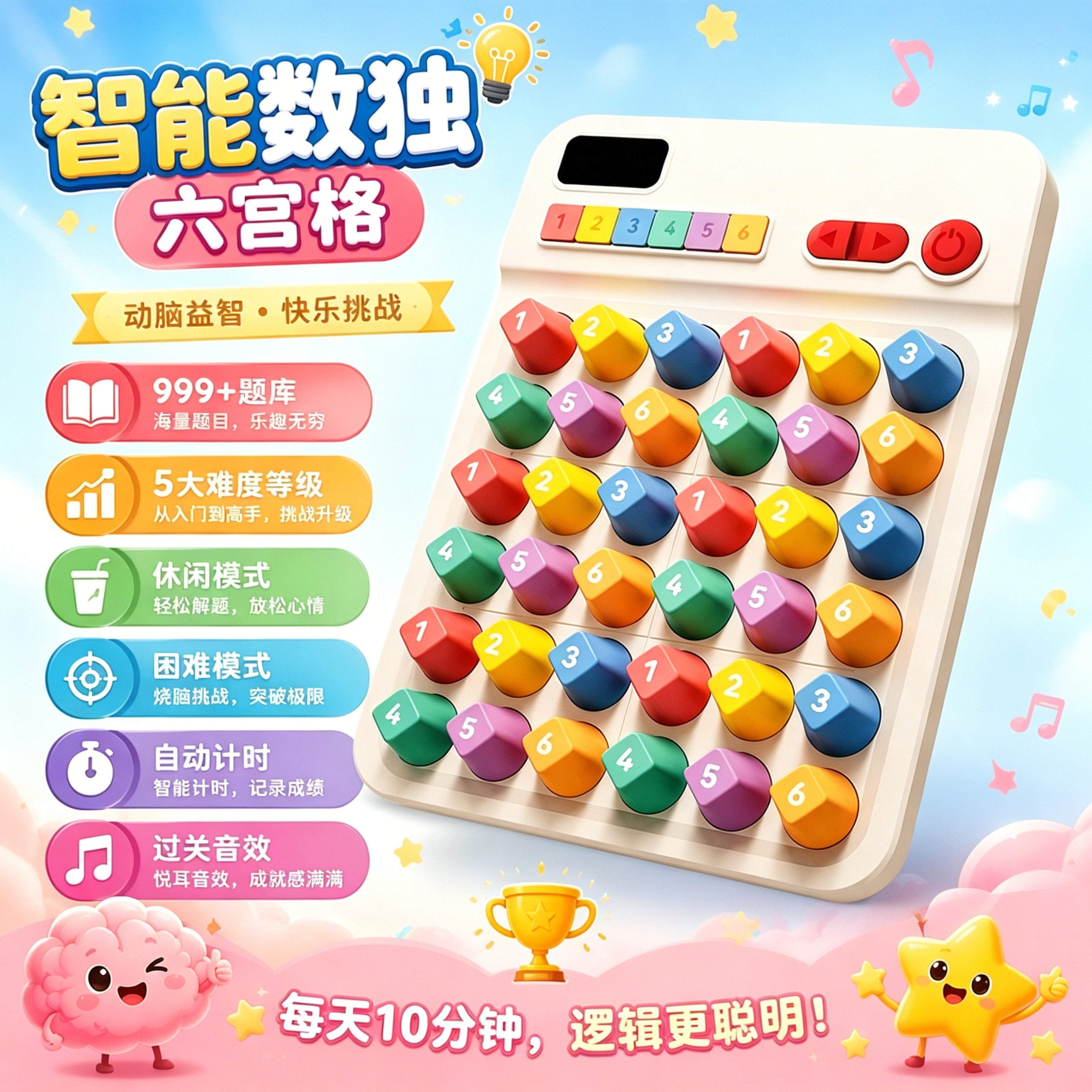 智能数独游戏机阶梯训练小学生六宫格电子益智思维玩具儿童节礼物