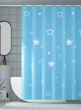 浴室防水浴帘布免打孔浴帘套装卫生间挡水加厚保暖门帘窗户挂帘子