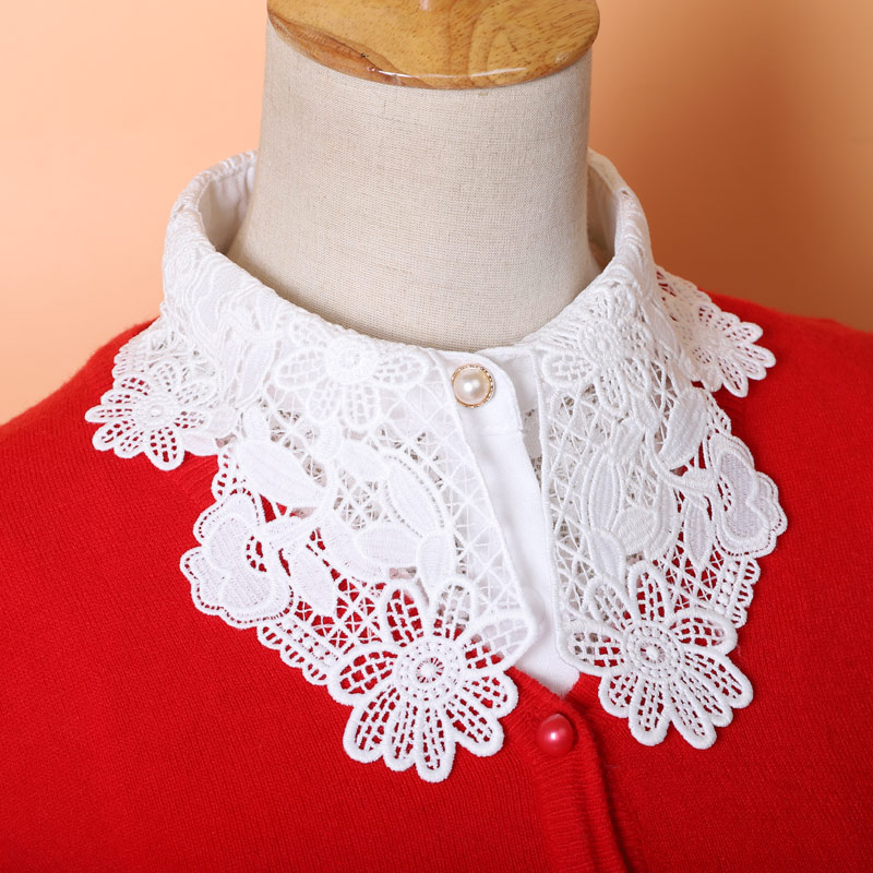 百搭风冬季简约花朵蕾丝假领子