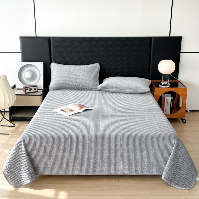 纯棉夹棉床盖加厚宝宝绒四季通用