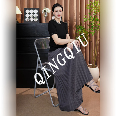 青丘薄款百褶裙半身裙夏