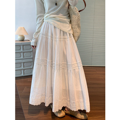 白色半身裙女2025夏新款A